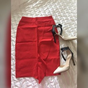 Sexy Red Ruffle Pencil Skirt, NWOT, Medium